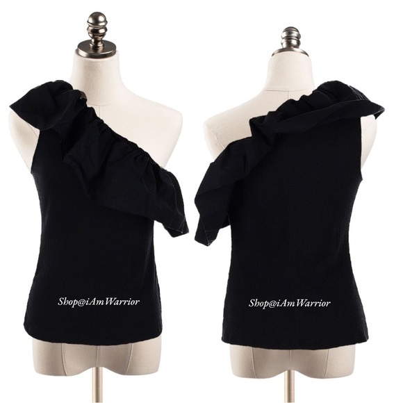 Who What Wear black ruffle one shoulder top *shop@iamwarrior - Picture 2 of 8